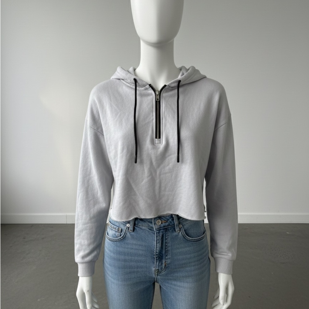 Gray Cropped Hoodie for Women